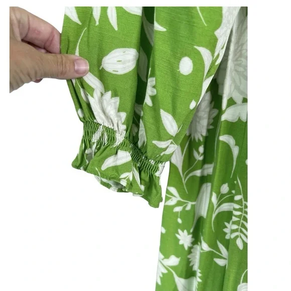 Ava & Viv Women’s X 14W Floral Balloon Sleeve Ruffle Hem Midi Dress - Picture 6 of 11